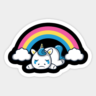 Existential Angst - A Saddened Unicorn in an Existential Crisis Sticker